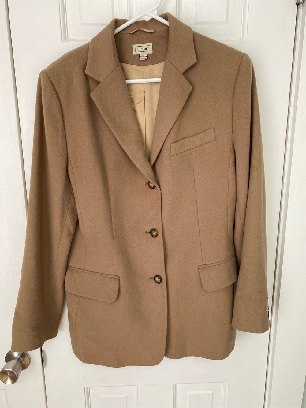 L.L. Bean Women's Camel Brown Wool-Blend Blazer